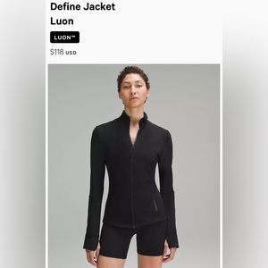 NWT - Black Lululemon Define Jacket *Luon